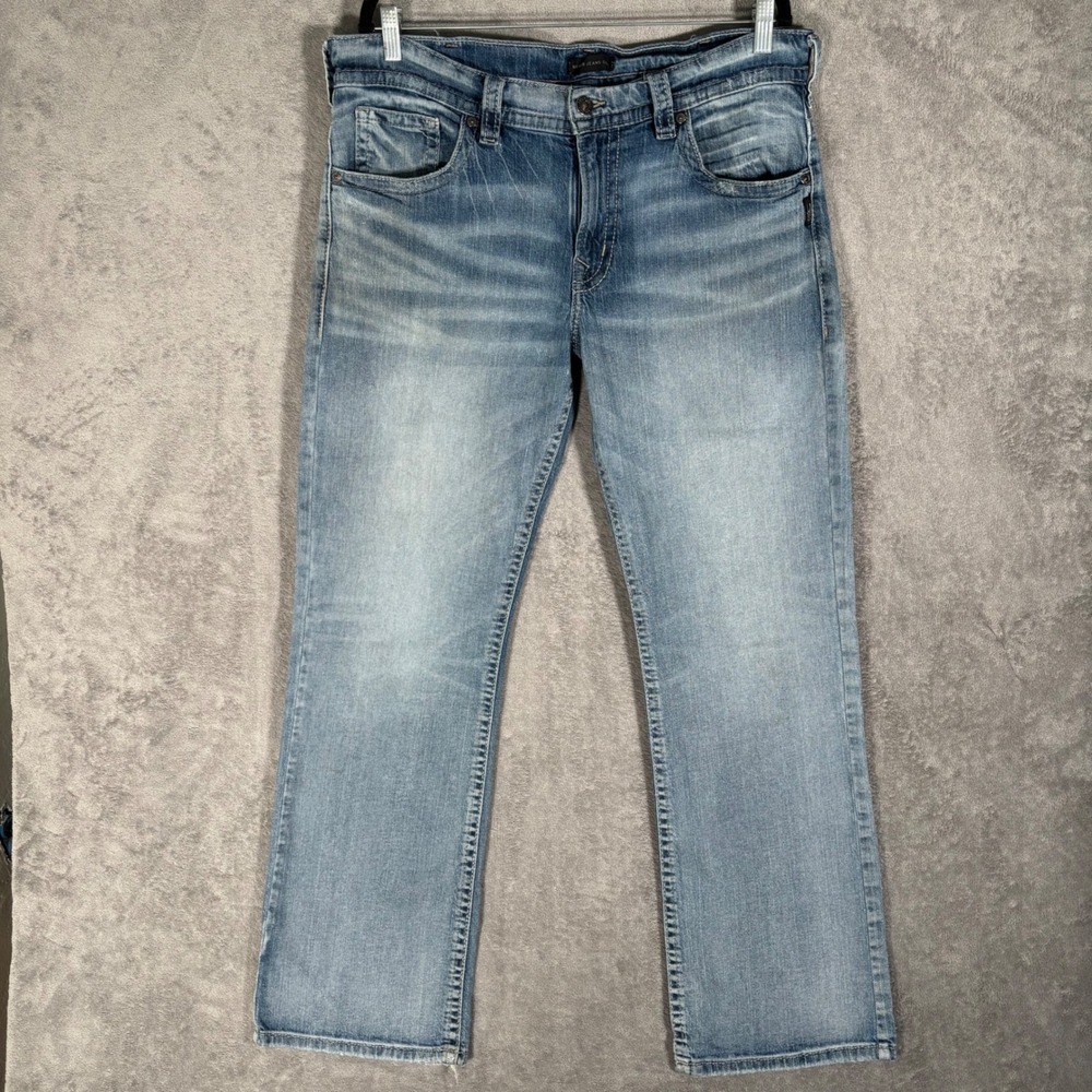 Silver Jeans Co Gordie Mens Fit 38x32 Light Wash Loose Straight Leg Denim Grunge